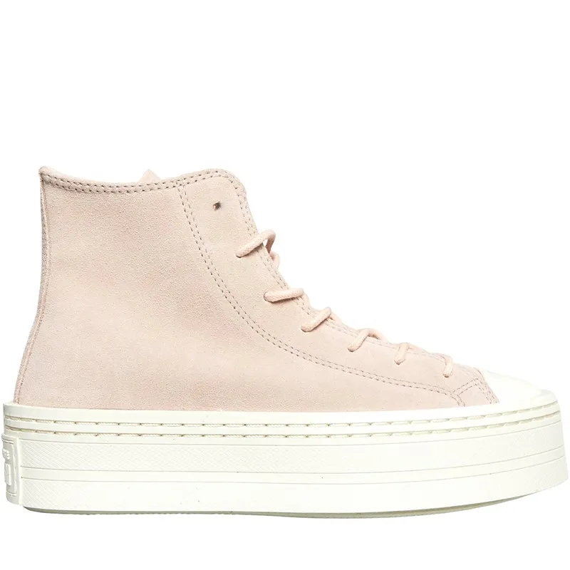 Converse Womens Chuck Taylor All Star Modern Lift Platform Mono Suede Trainers Pink Sage/Pink Sage/Egret