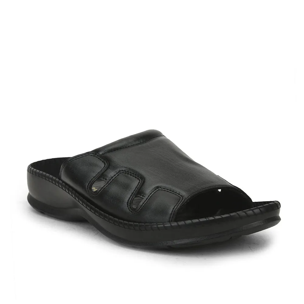 Coolers Black Casual Slippers For Men META-2 By Liberty