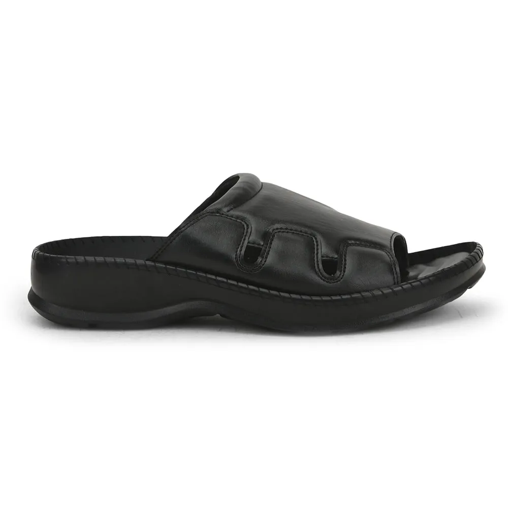 Coolers Black Casual Slippers For Men META-2 By Liberty