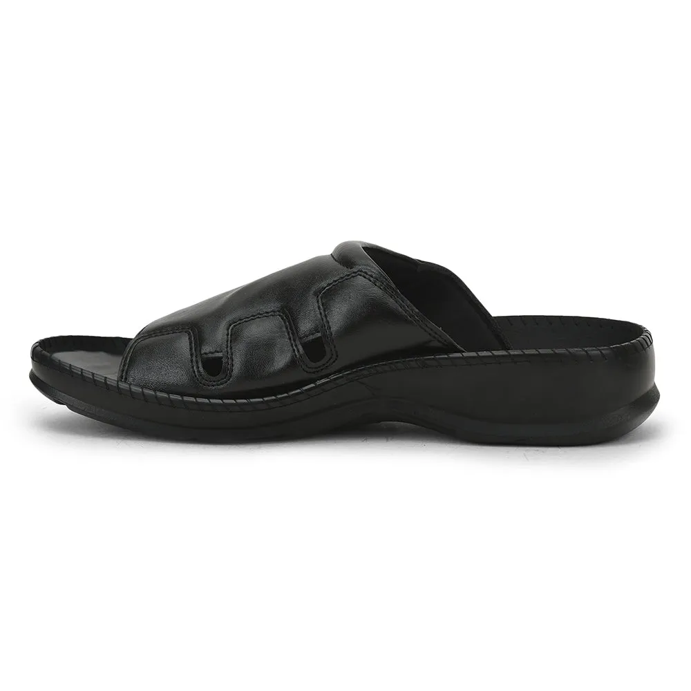 Coolers Black Casual Slippers For Men META-2 By Liberty