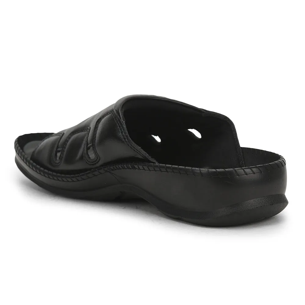 Coolers Black Casual Slippers For Men META-2 By Liberty