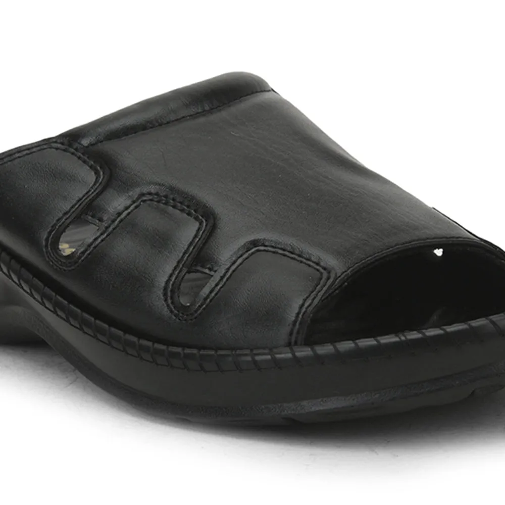 Coolers Black Casual Slippers For Men META-2 By Liberty