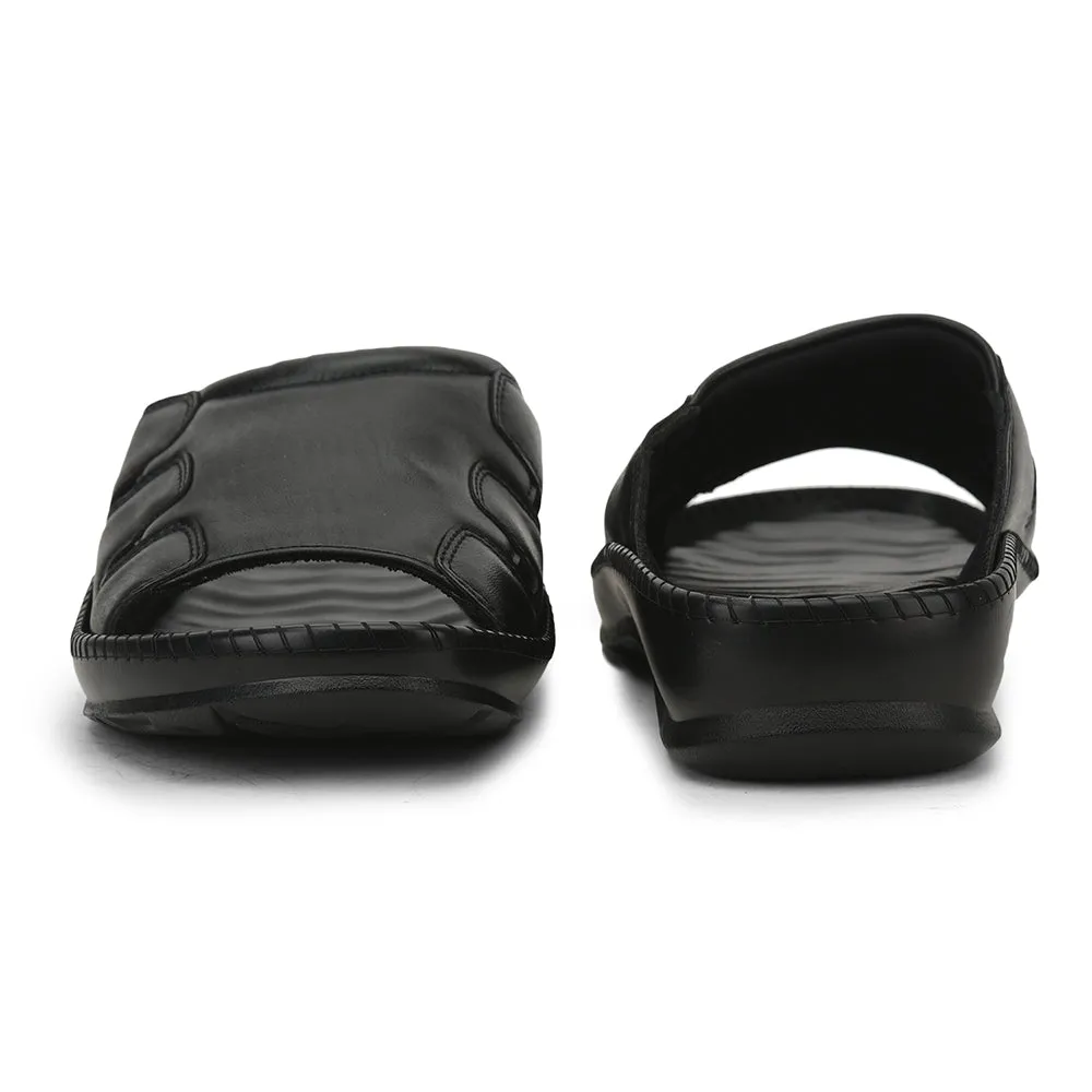 Coolers Black Casual Slippers For Men META-2 By Liberty