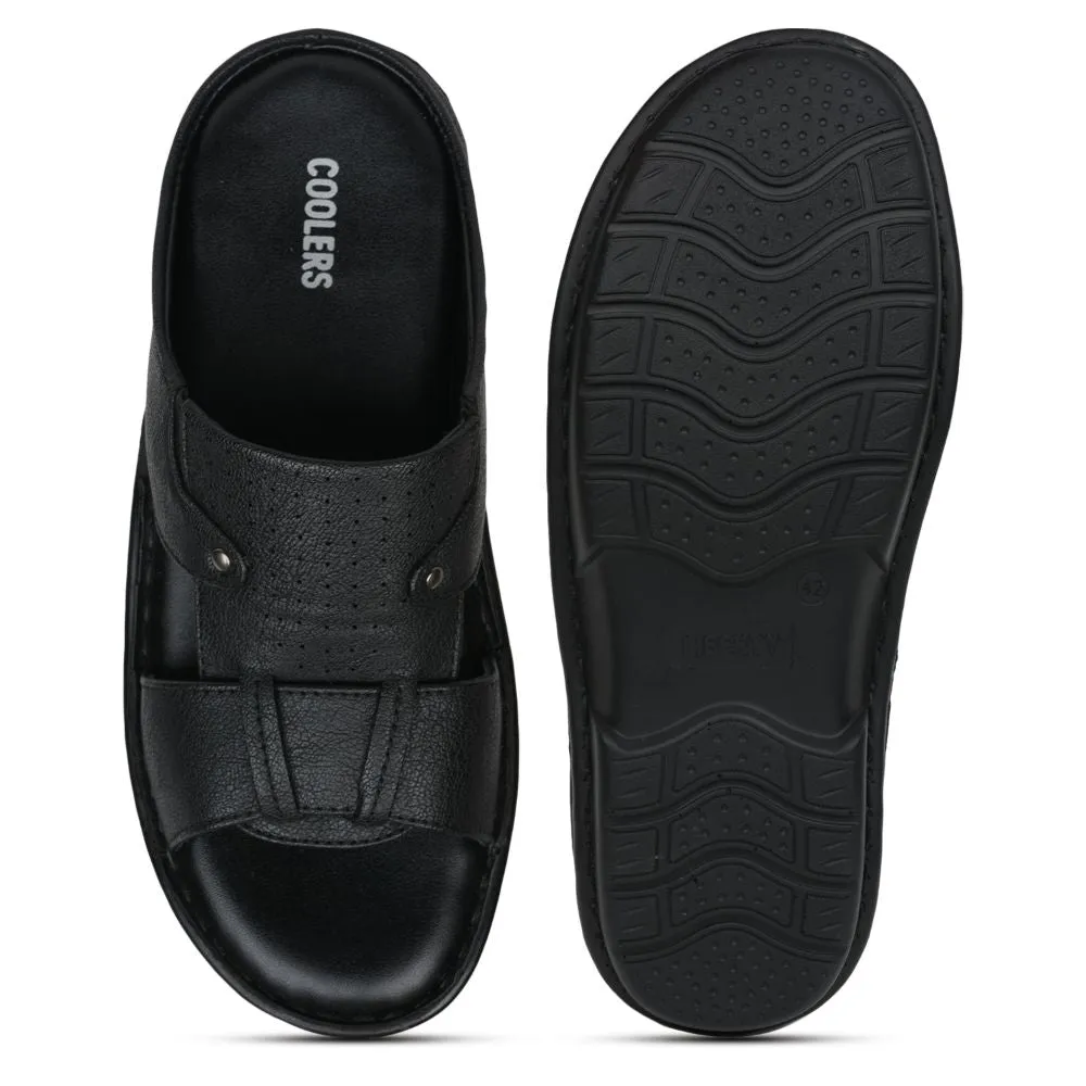 Coolers By Liberty AVN-07 Casual Black Slippers For Men