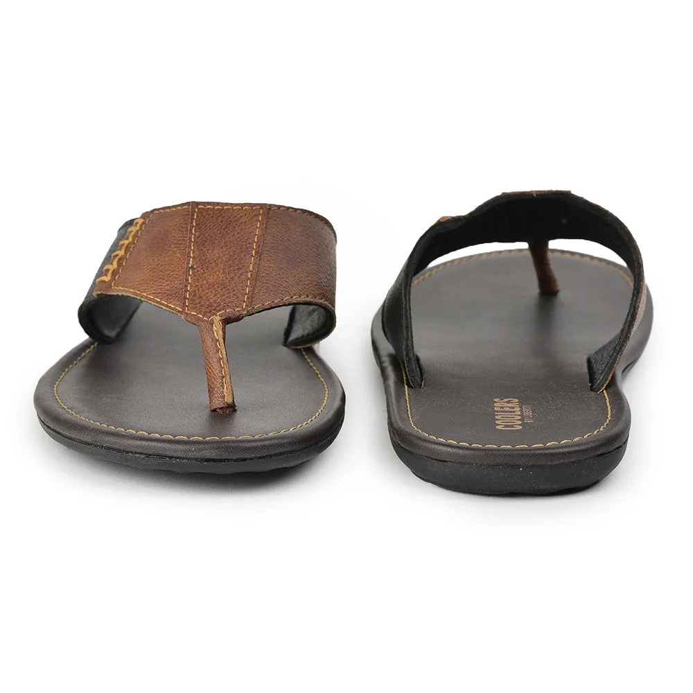 Coolers By Liberty AVN-13 Casual Tan Slippers & Flip-Flop For Men