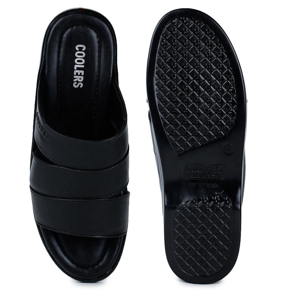 Coolers Casual (Black) Slippers For Men 7123-310 By Liberty