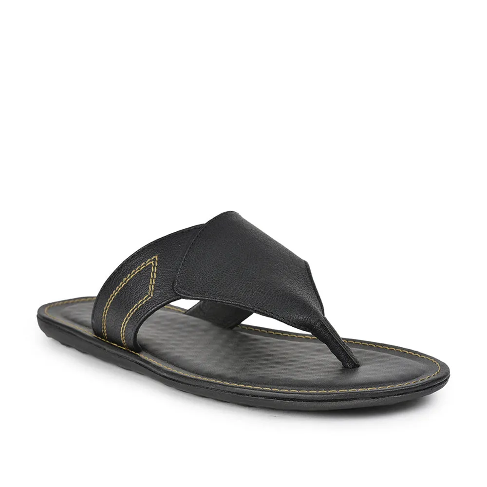 Coolers Casual Black Slippers For Men AVN-15 By Liberty