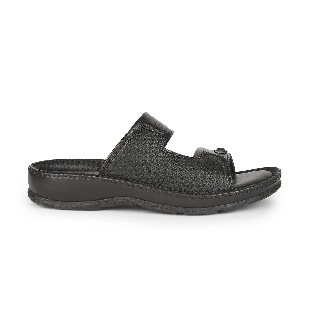 Coolers Casual (Black) Slippers For Men AVN-21 By Liberty