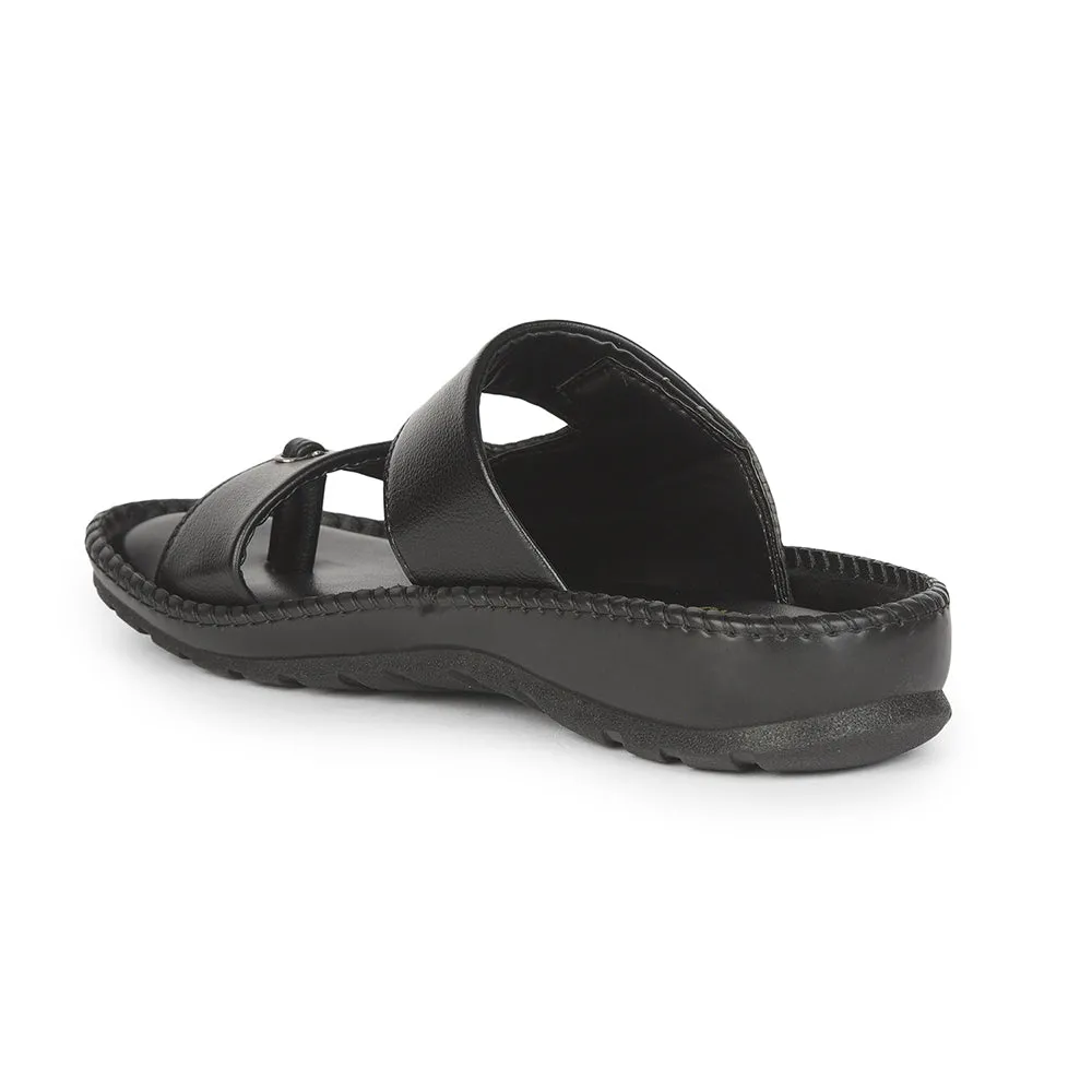 Coolers Casual (Black) Slippers For Men AVN-21 By Liberty