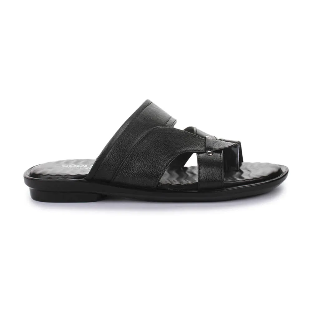 Coolers Casual (Black) Slippers For Men TRL-113 By Liberty