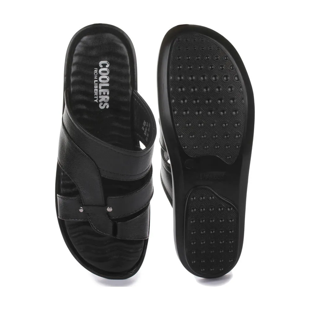 Coolers Casual (Black) Slippers For Men TRL-113 By Liberty