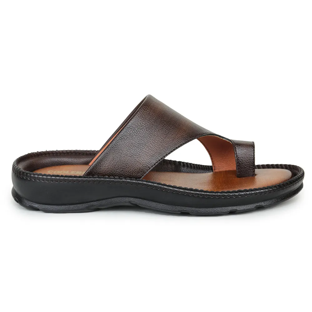 Coolers Casual Brown Toe Ring Slippers For Men JPL-222 By Liberty