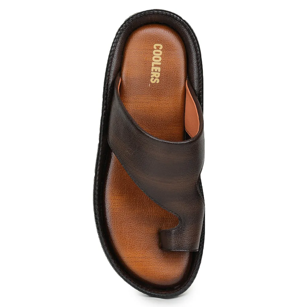 Coolers Casual Brown Toe Ring Slippers For Men JPL-222 By Liberty