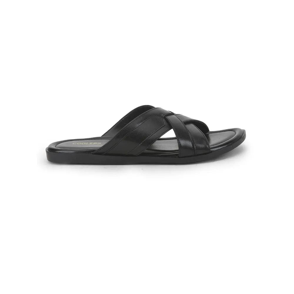 Coolers Casual Slippers For Men (Black) SUBWAY-1E By Liberty