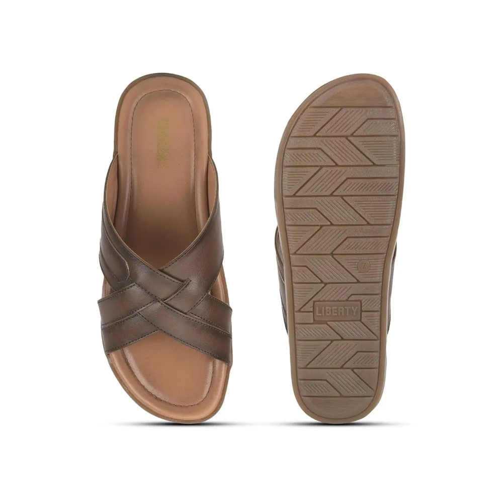 Coolers Casual Slippers For Men (Tan) SUBWAY-1E By Liberty