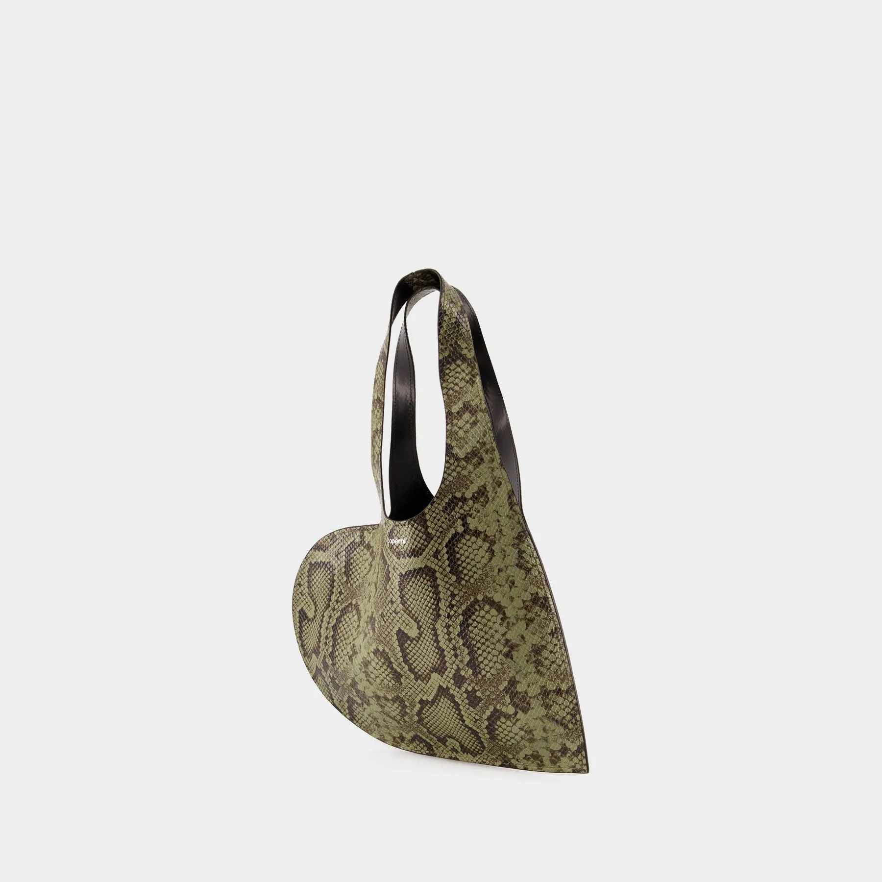 Coperni  Python Printed Mini Heart Tote Bag - Coperni - Leather - Green