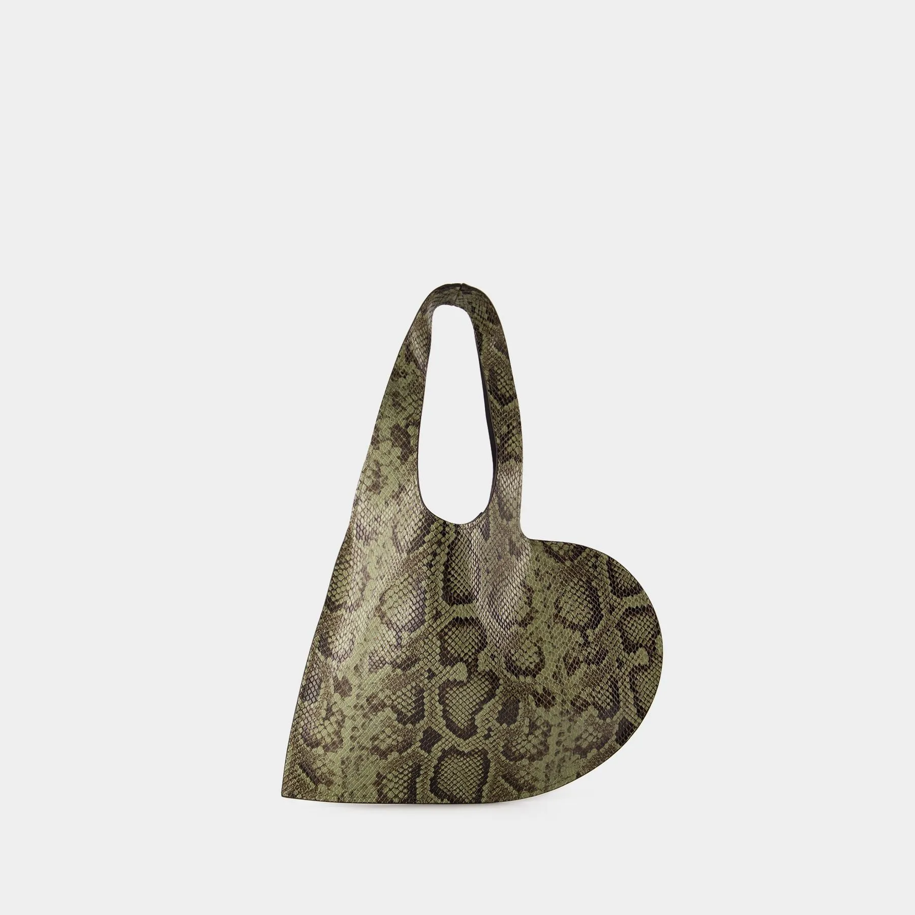 Coperni  Python Printed Mini Heart Tote Bag - Coperni - Leather - Green