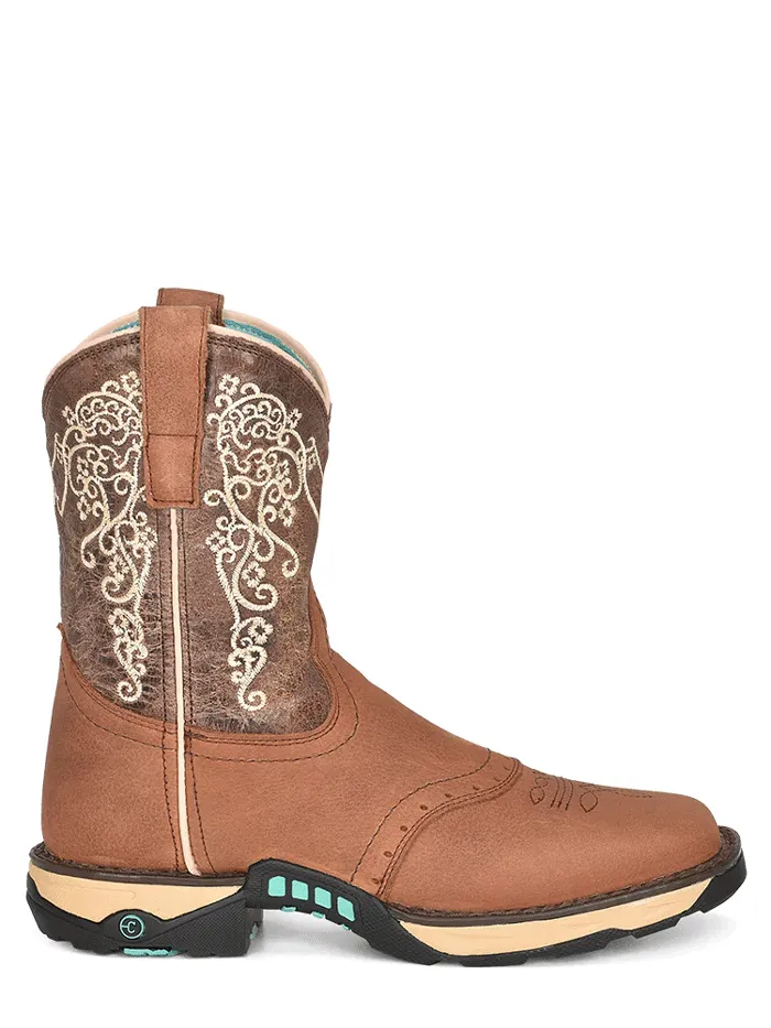 Corral W5006 Ladies Farm & Ranch Square Toe Work Boot Tan