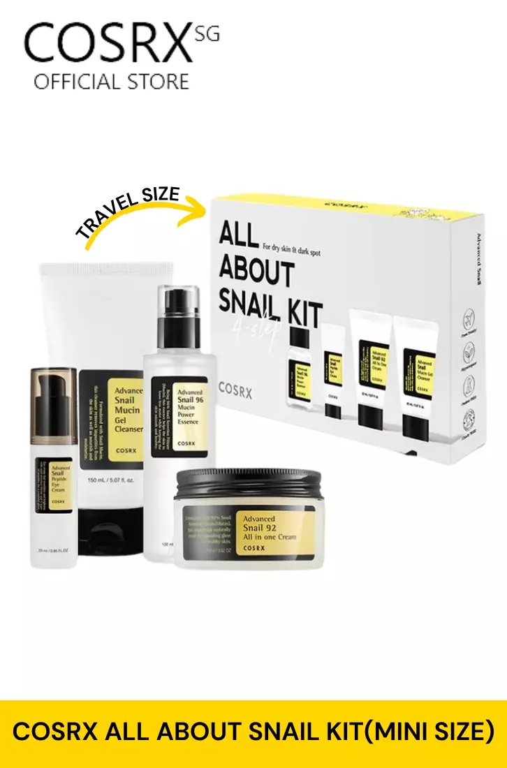 COSRX Cosrx All About Snail Kit(Gel Cleanser 20ml,Essence 30ml,Eye Cream 5ml & 92 Cream 20g)