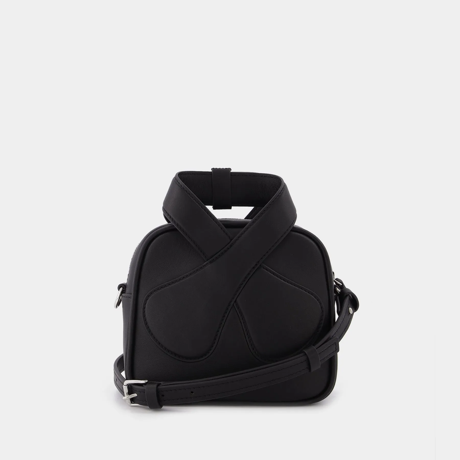 Courreges  Leather Loop Bag in black leather