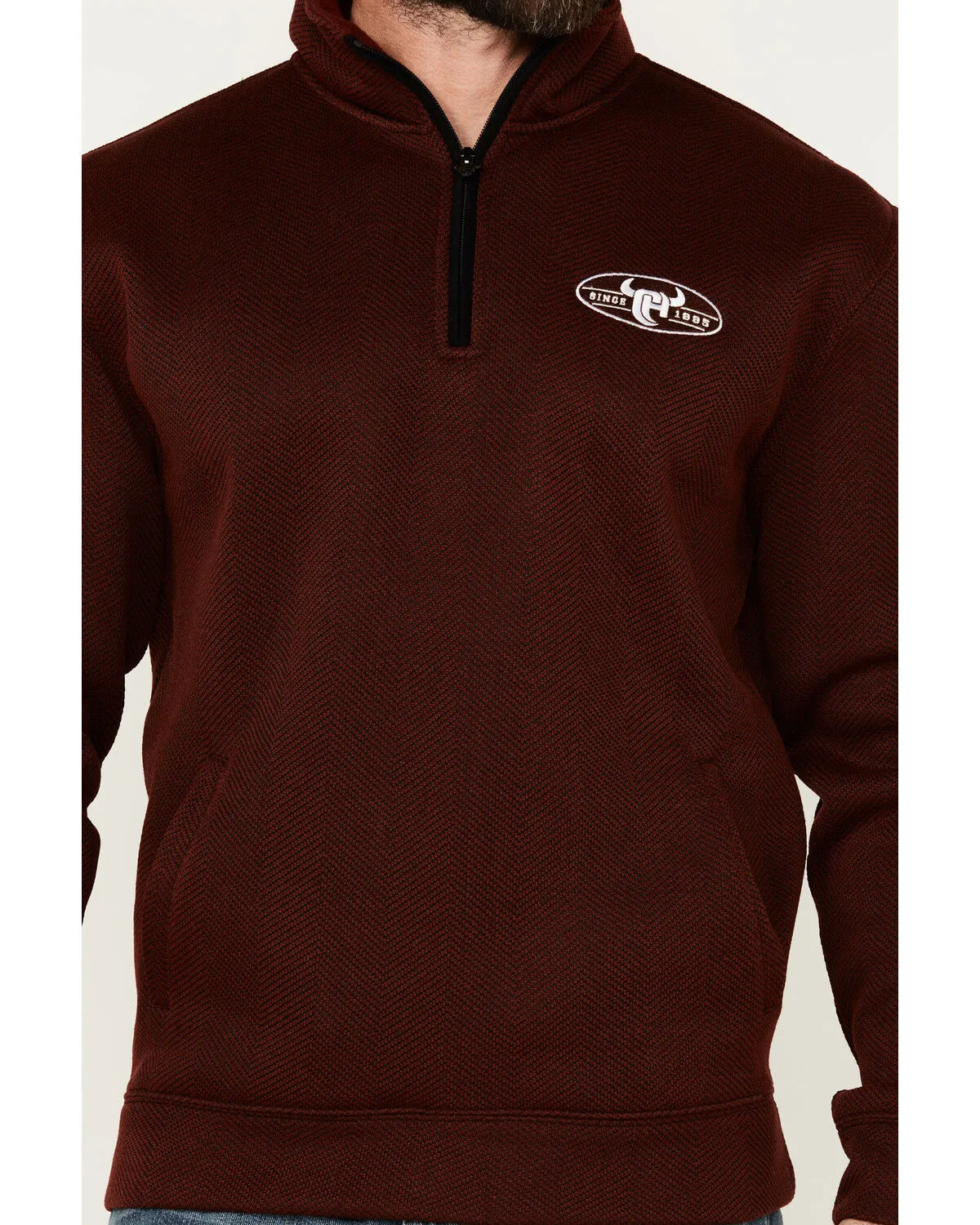 Cowboy Hardware Men's Herringbone Cadet Zip Pullover