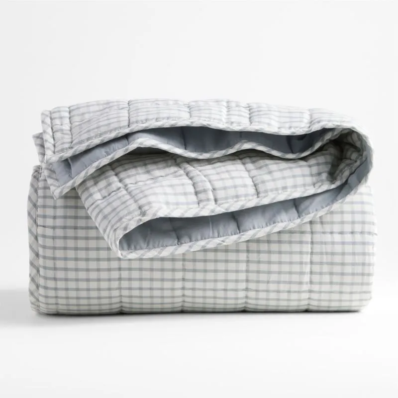 Crate&Barrel Kids Windowpane Plaid Cotton Twin Quilt