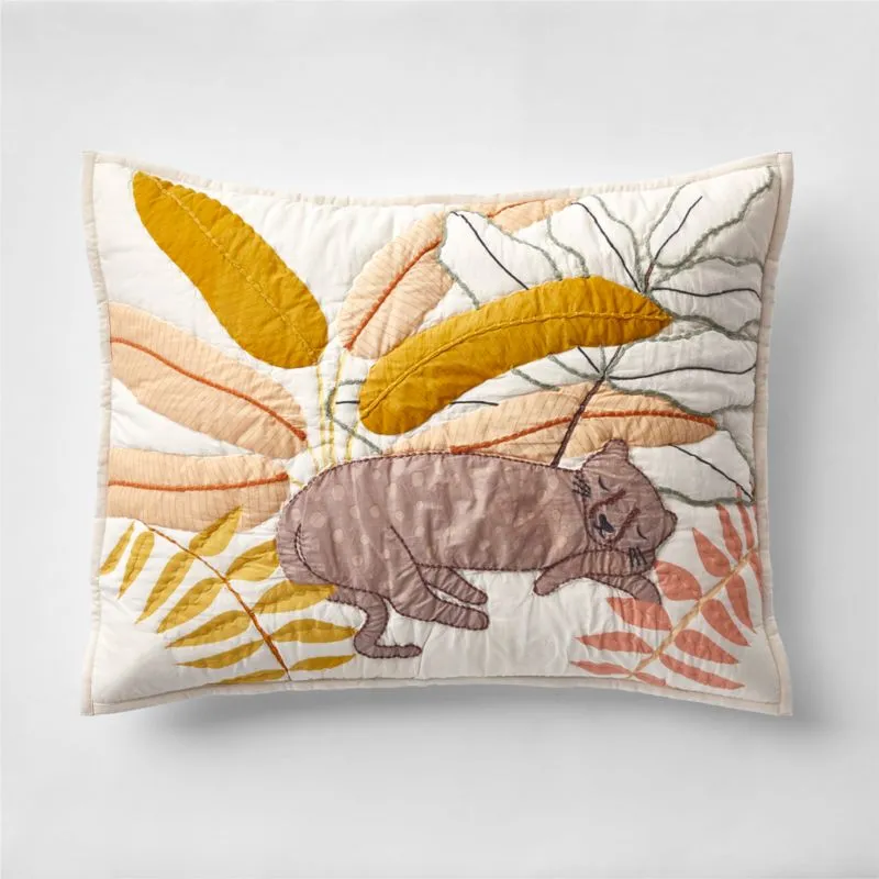 Crate&Barrel Lovely Leopard Cotton Voile Kids Pillow Sham