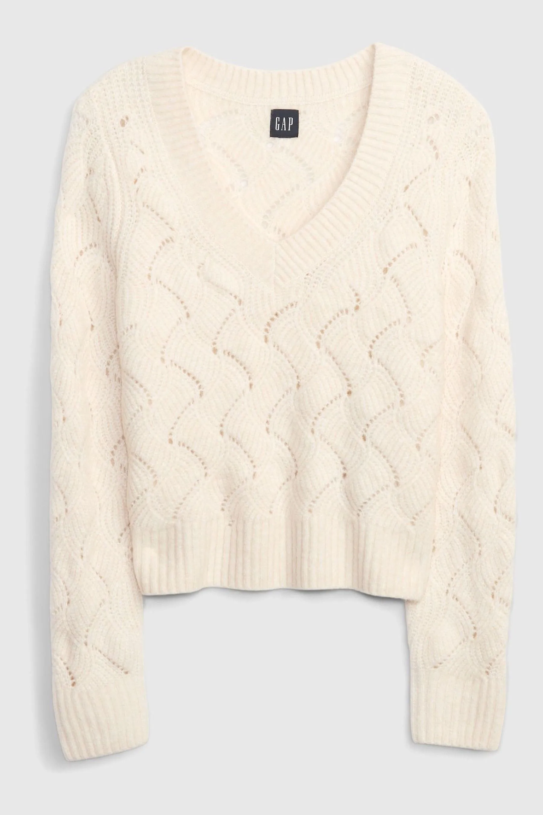 Cream V-Neck Jumper