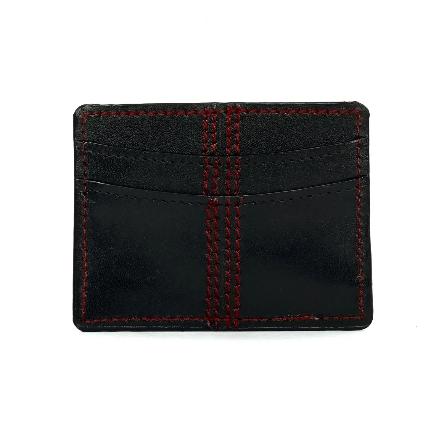 Cricket Ball Inspired Card Holder with Stitched Pattern
