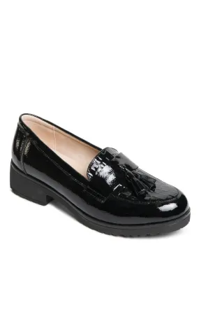 Croc Patent Tassel Loafer