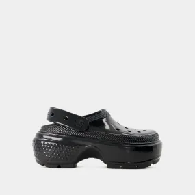 Crocs  Stomp High Shine Sandals - Crocs - Thermoplastic - Black