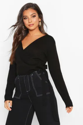 Cropped Wrap Cardigan