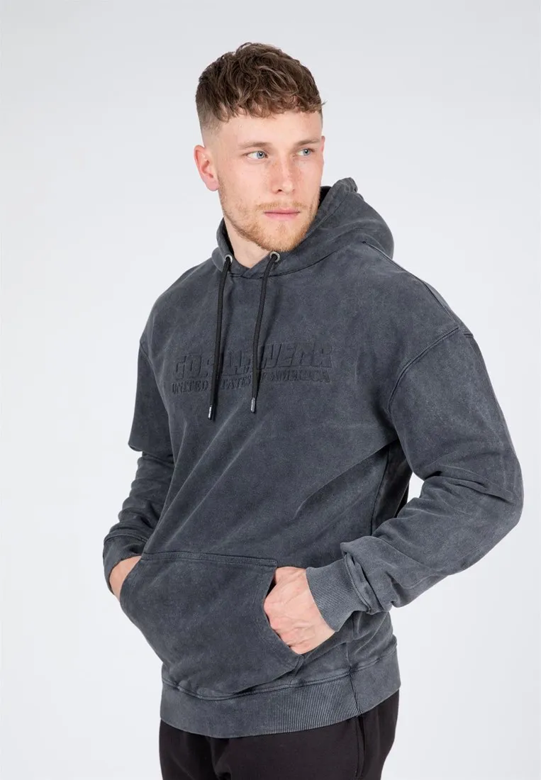 Crowley Men's Oversized Hoodie - Washed Gray - S Gorilla Wear