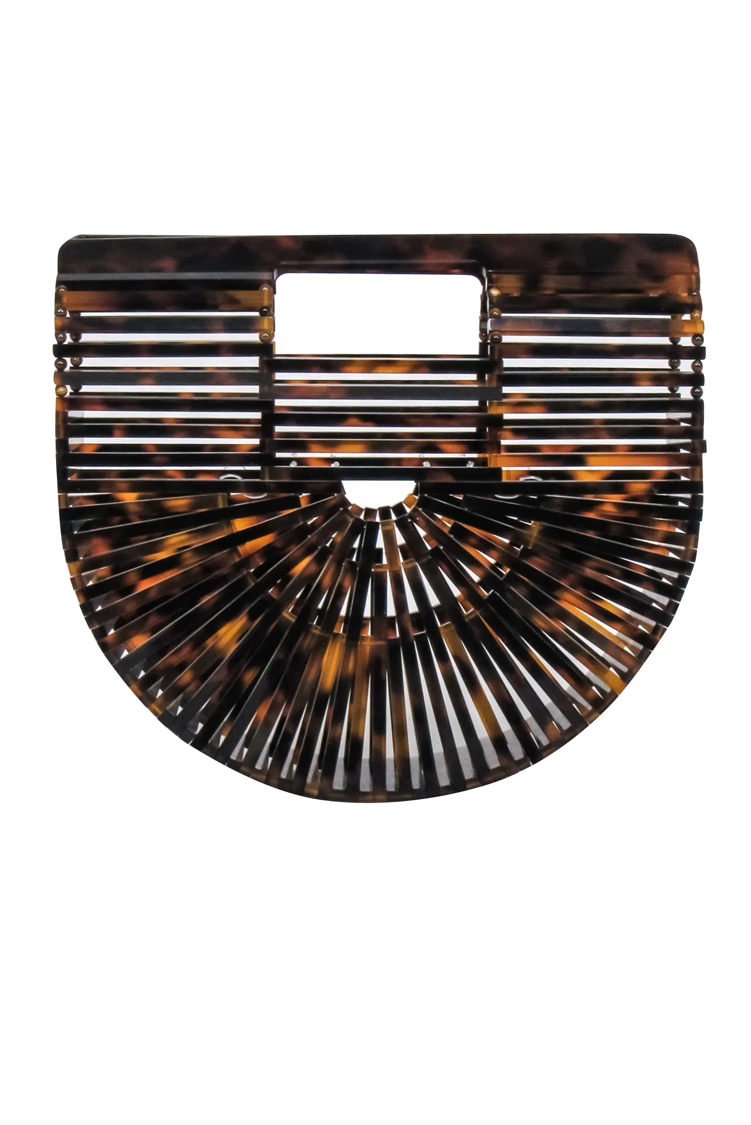 Cult Gaia - Brown Tortoise Acrylic Ark Mini Clutch