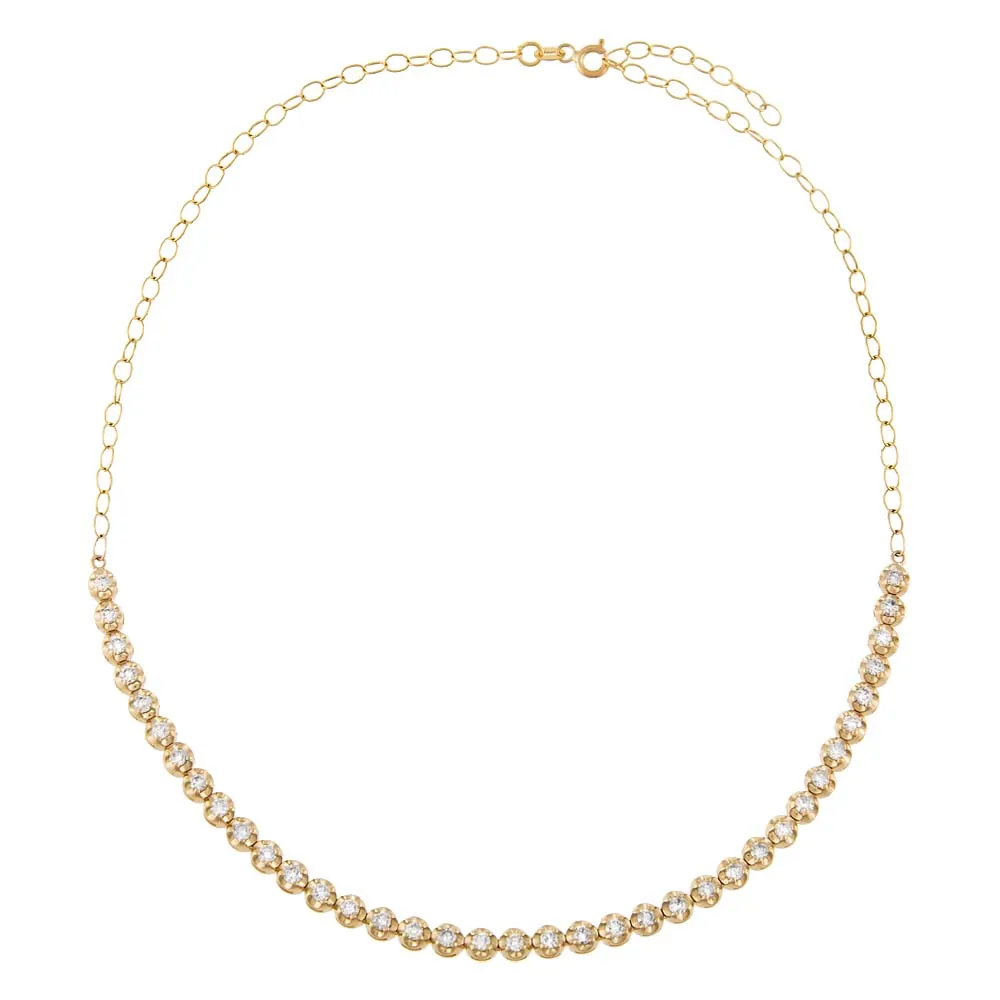 Cupcake Set Tennis Choker | 2 Carats Diamond | 14K Gold