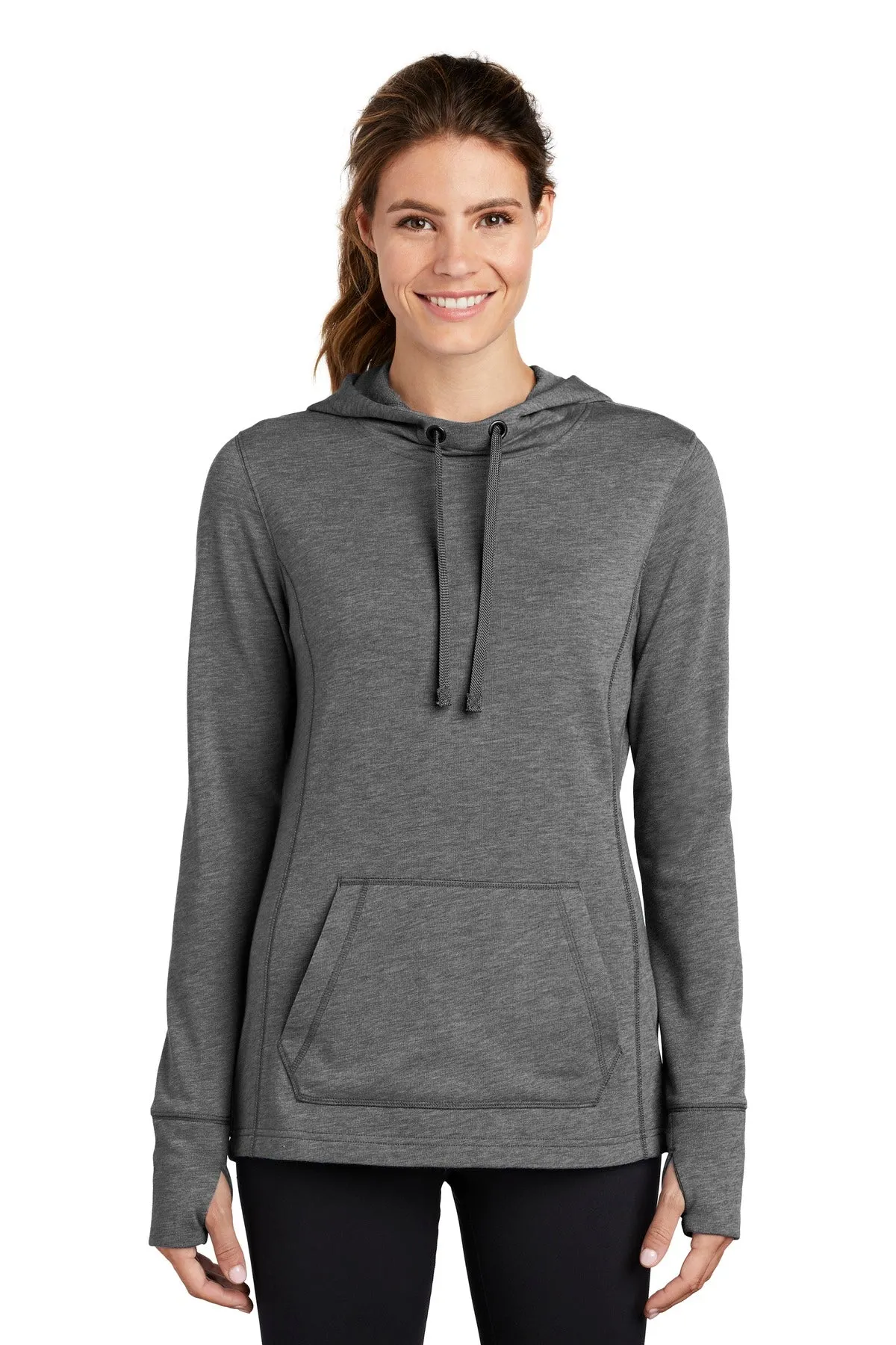 Custom Embroidered - Sport-Tek  Ladies PosiCharge  Tri-Blend Wicking Fleece Hooded Pullover. LST296