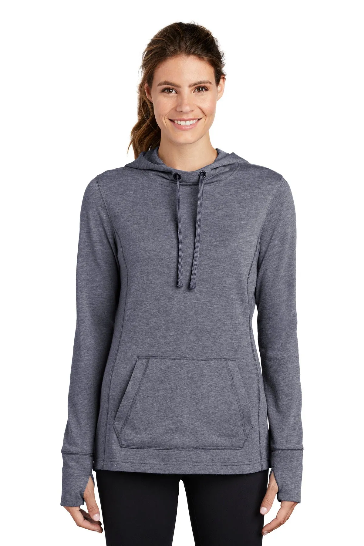 Custom Embroidered - Sport-Tek  Ladies PosiCharge  Tri-Blend Wicking Fleece Hooded Pullover. LST296