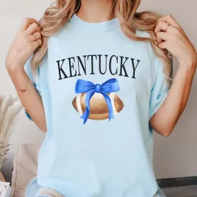 Custom Football Team with Bow Comfort Color Tee