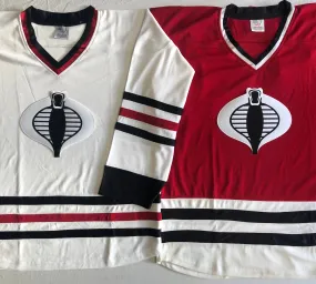 Custom Hockey Jerseys with a Cobra Embroidered Twill Logo