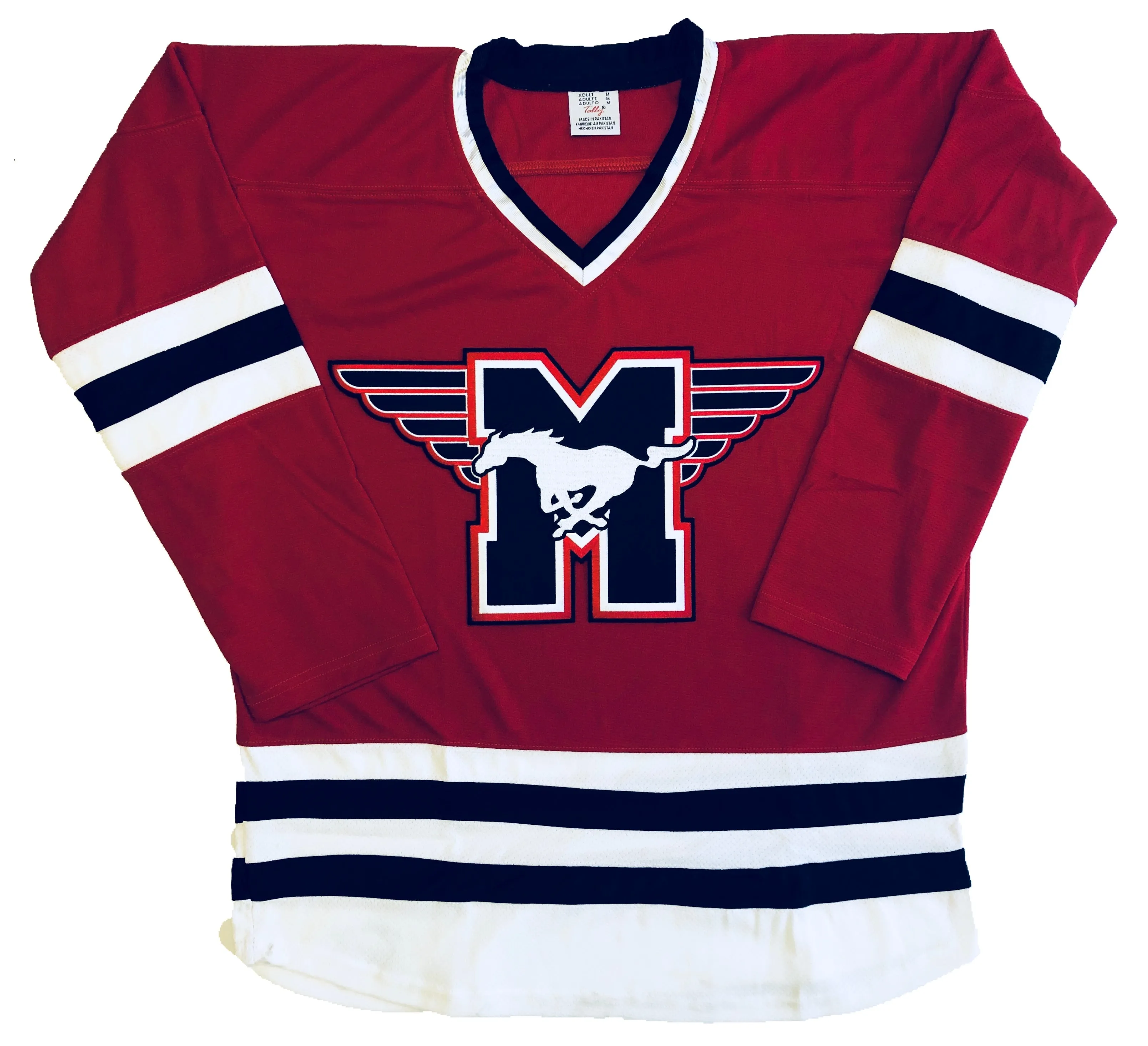 Custom Hockey Jerseys with the Mustangs Twill Logo