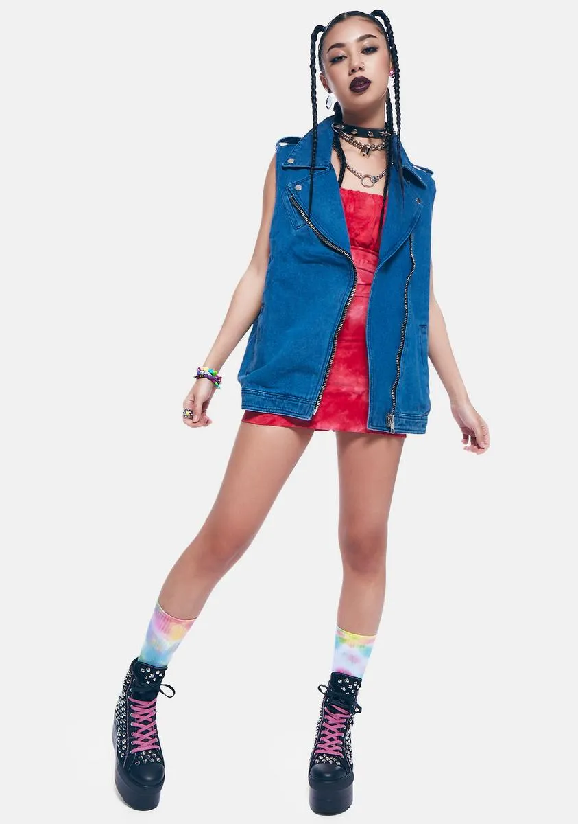 Cut Loose Oversized Denim Vest-