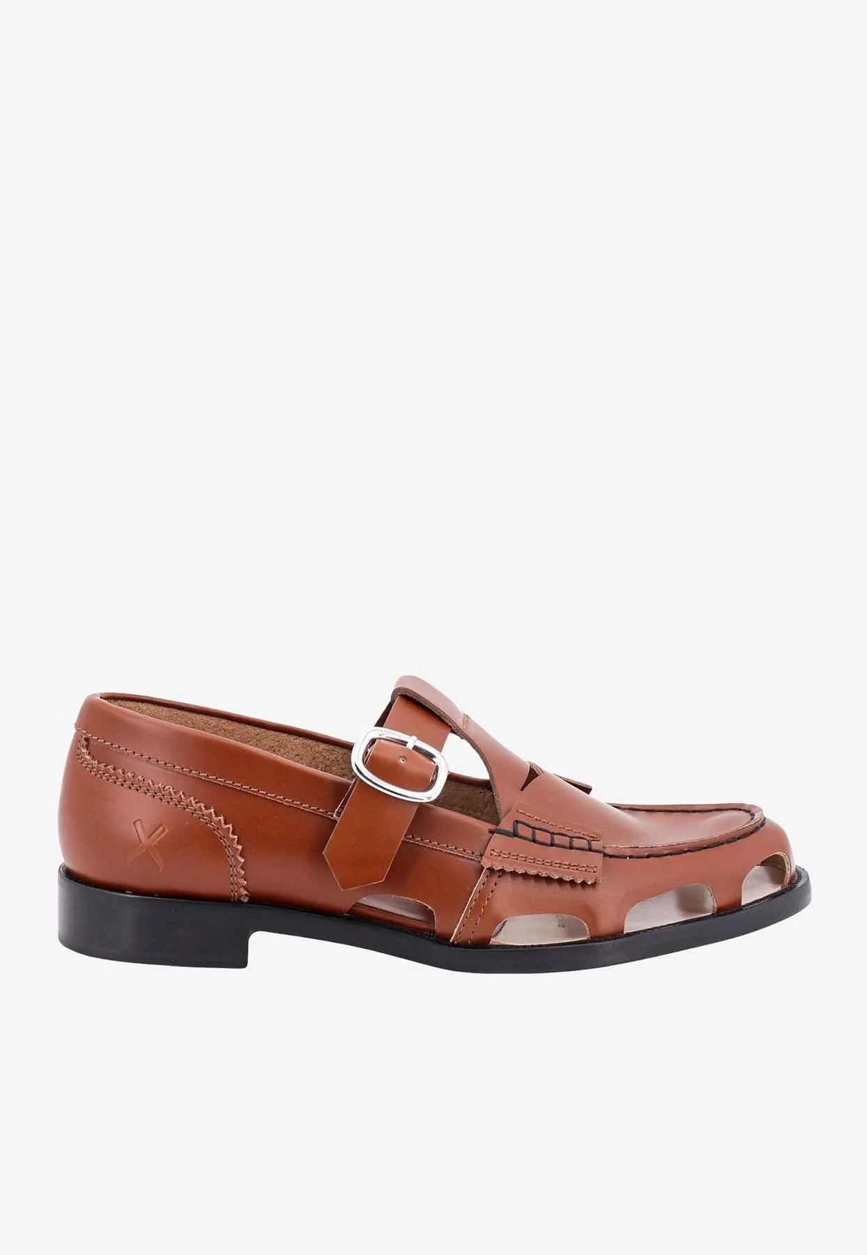 Cut-Out Leather Loafers