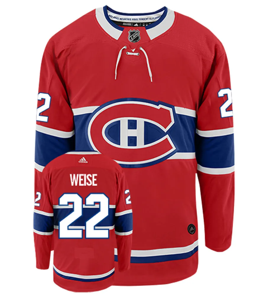 Dale Weise Montreal Canadiens Adidas Authentic Home NHL Hockey Jersey     