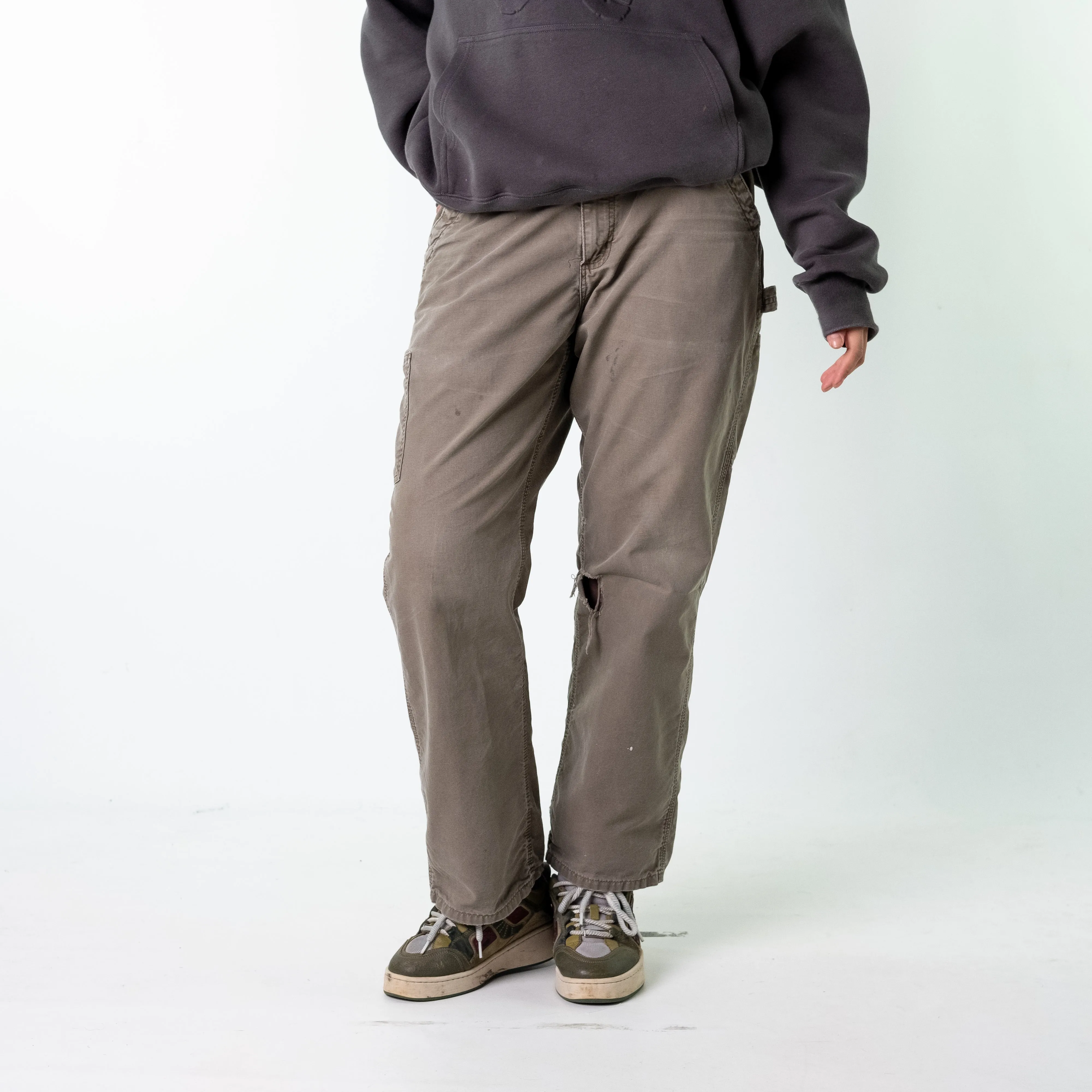 Dark Grey 90s Carhartt  Cargo Skater Trousers Pants Jeans (34x30)