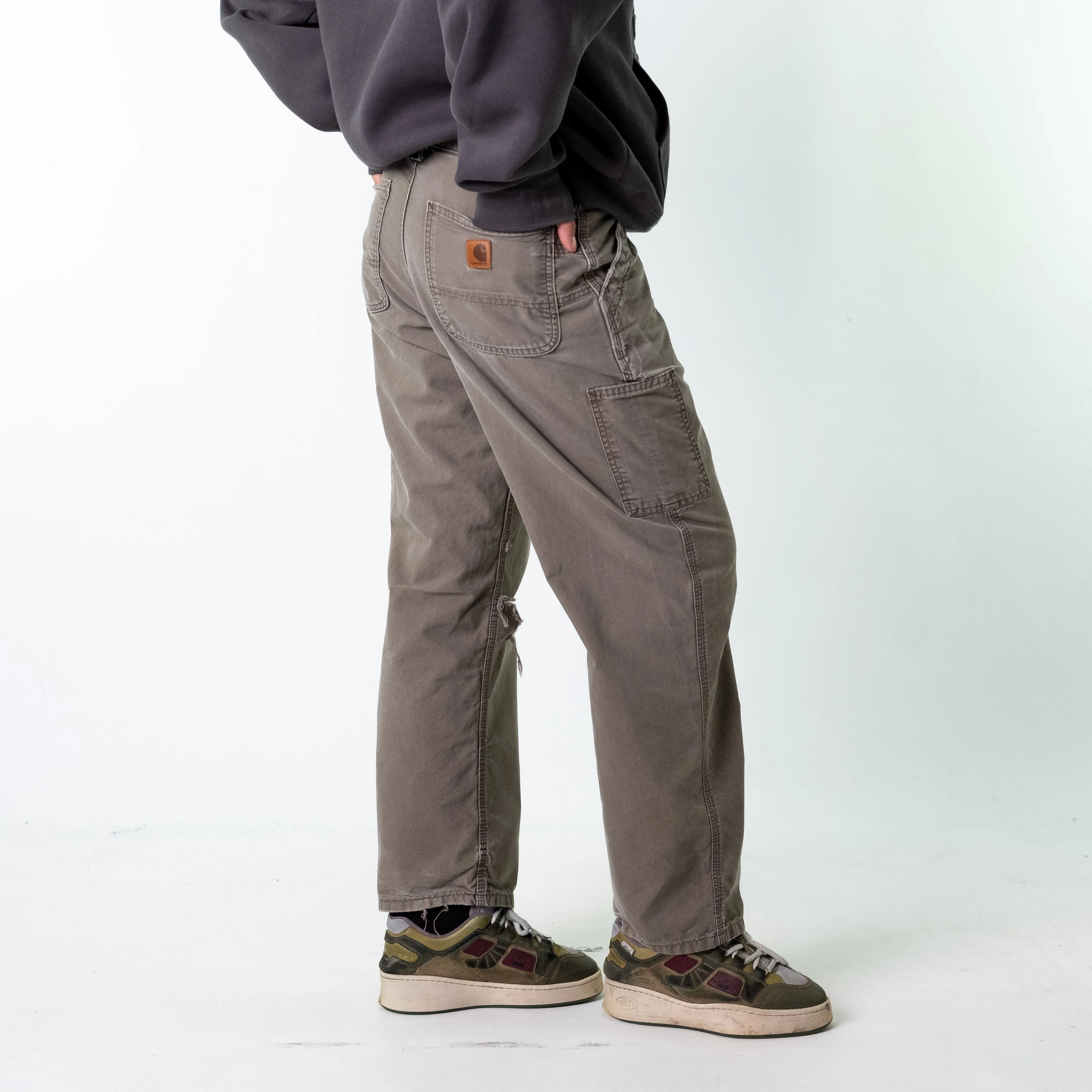 Dark Grey 90s Carhartt  Cargo Skater Trousers Pants Jeans (34x30)