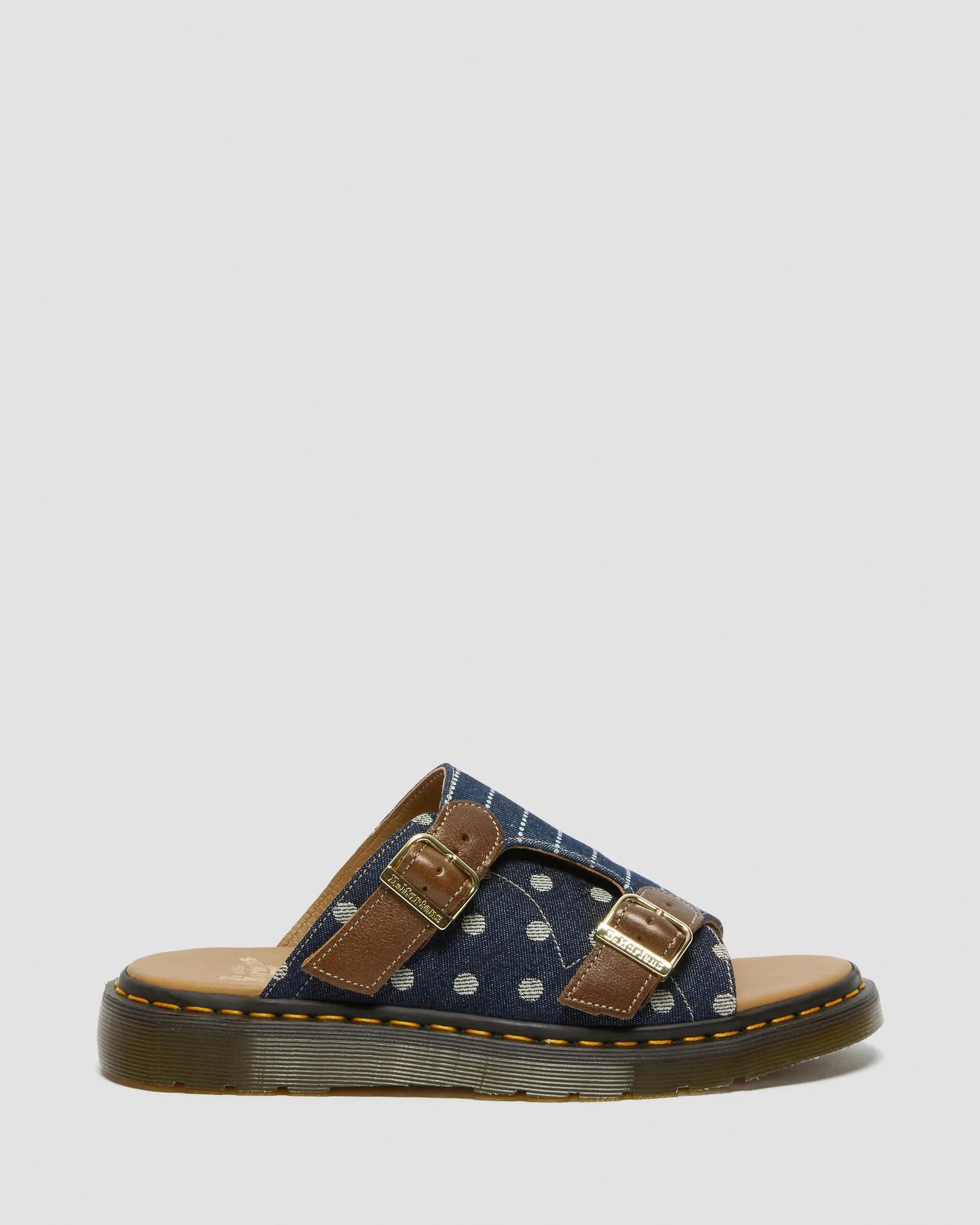 Dayne Made in England Pinstripe Dot Slide Sandals