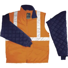 Delta Plus FreewayHV Orange Hi-Vis Jacket with Removable Sleeves