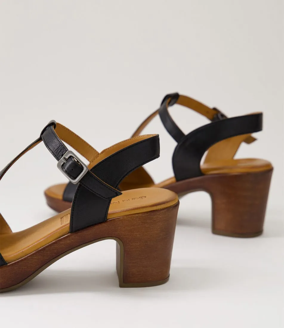 DIANA FERRARI Beezi Black Leather Sandals