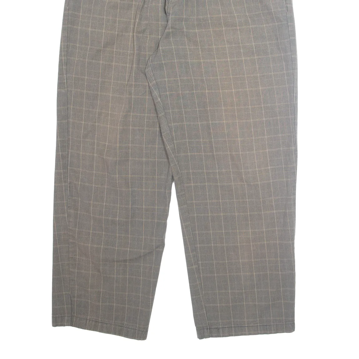 DICKIES Plaid Chino Mens Trousers Brown Regular Straight W33 L27