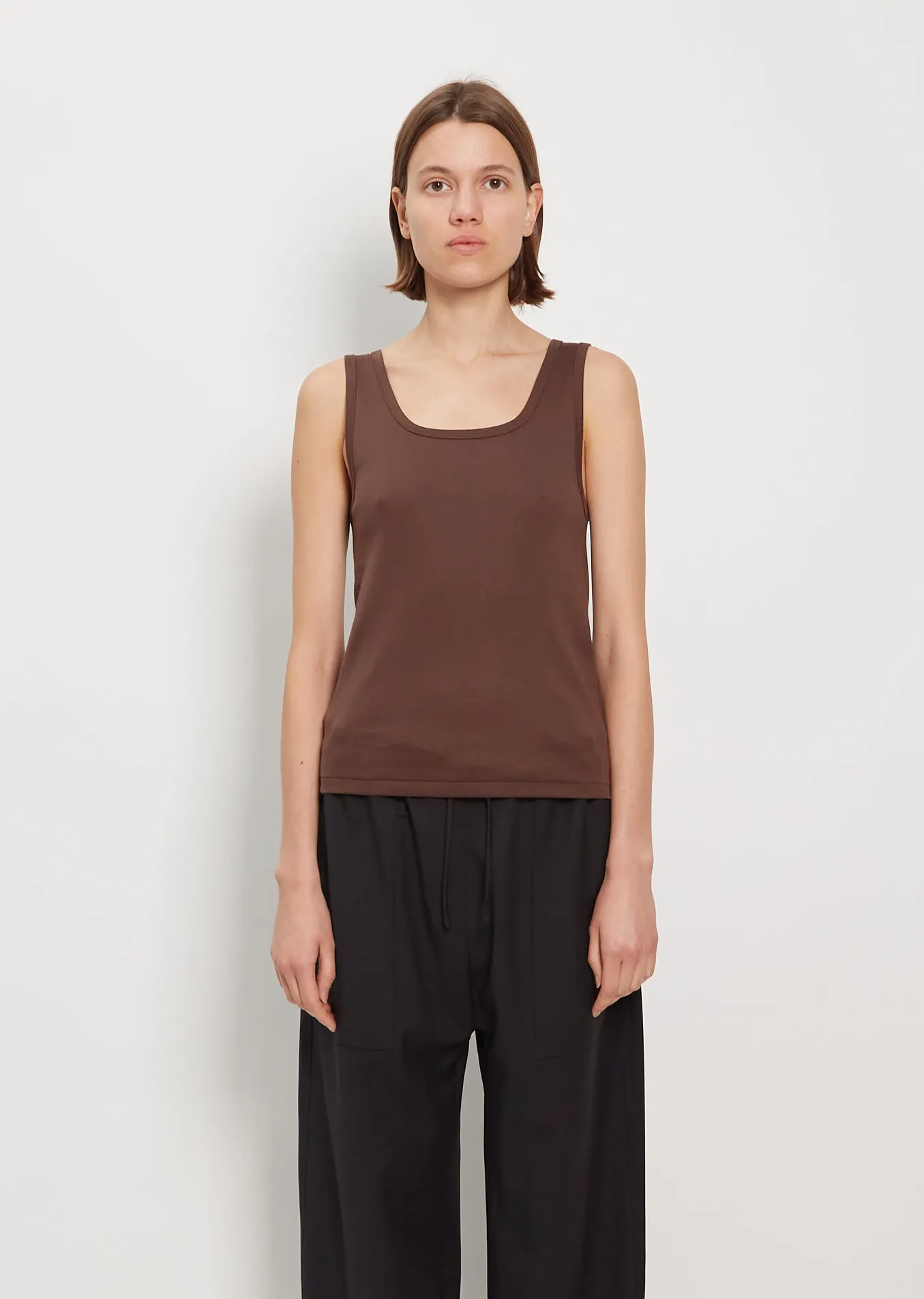 Didion Rib Tank — Red Bean